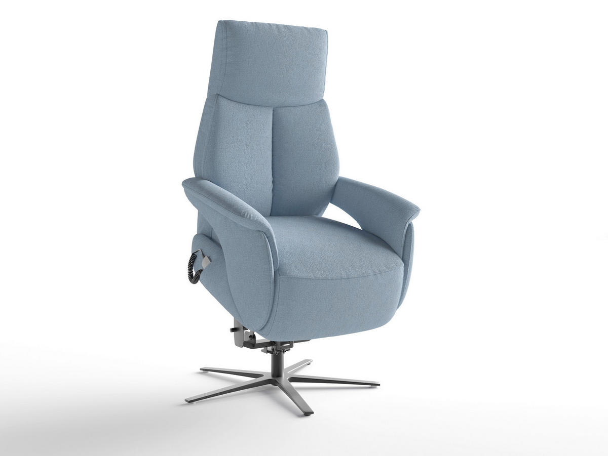 RELAXSESSEL Textil Hellblau  - Schwarz/Hellblau, Basics, Textil/Metall (75/110/85cm) - Sit & More