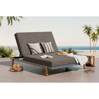 SONNENINSEL 203/38.5/148 cm Aluminium  - Dunkelgrau/Naturfarben, MODERN, Textil/Metall (203/38.5/148cm) - Ambia Garden