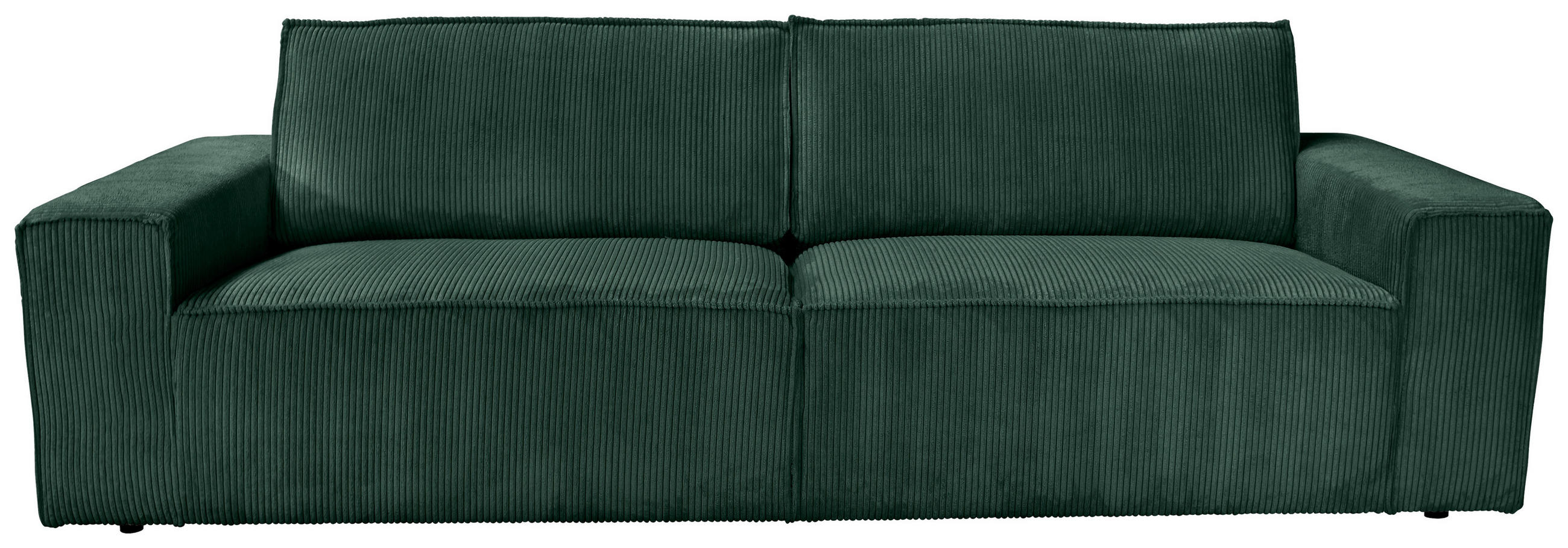 3-SITZER-SOFA Cord Dunkelgrün  - Dunkelgrün/Schwarz, KONVENTIONELL, Kunststoff/Textil (248/76/95cm) - Carryhome