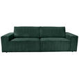 3-SITZER-SOFA Cord Dunkelgrün  - Dunkelgrün/Schwarz, KONVENTIONELL, Kunststoff/Textil (248/76/95cm) - Carryhome