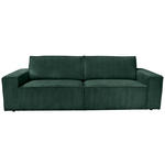 3-SITZER-SOFA Cord Dunkelgrün  - Dunkelgrün/Schwarz, KONVENTIONELL, Kunststoff/Textil (248/76/95cm) - Carryhome