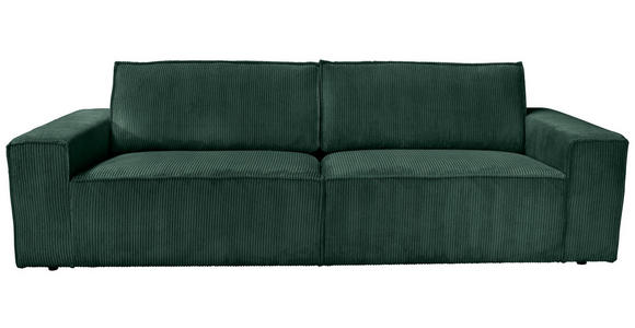 3-SITZER-SOFA Cord Dunkelgrün  - Dunkelgrün/Schwarz, KONVENTIONELL, Kunststoff/Textil (248/76/95cm) - Carryhome
