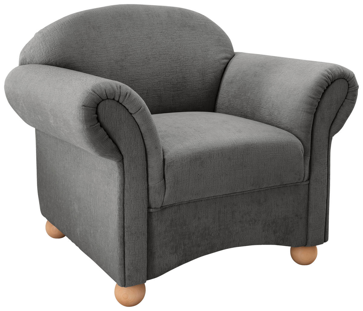 SESSEL in Mikrofaser Graubraun  - Wildeiche/Graubraun, Konventionell, Holz/Textil (90/84/80cm) - Livetastic