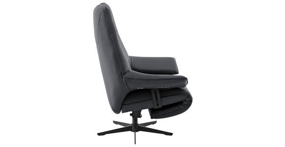 RELAXSESSEL in Leder Dunkelgrau  - Dunkelgrau/Beige, Design, Leder/Metall (92/79/82cm) - Dieter Knoll