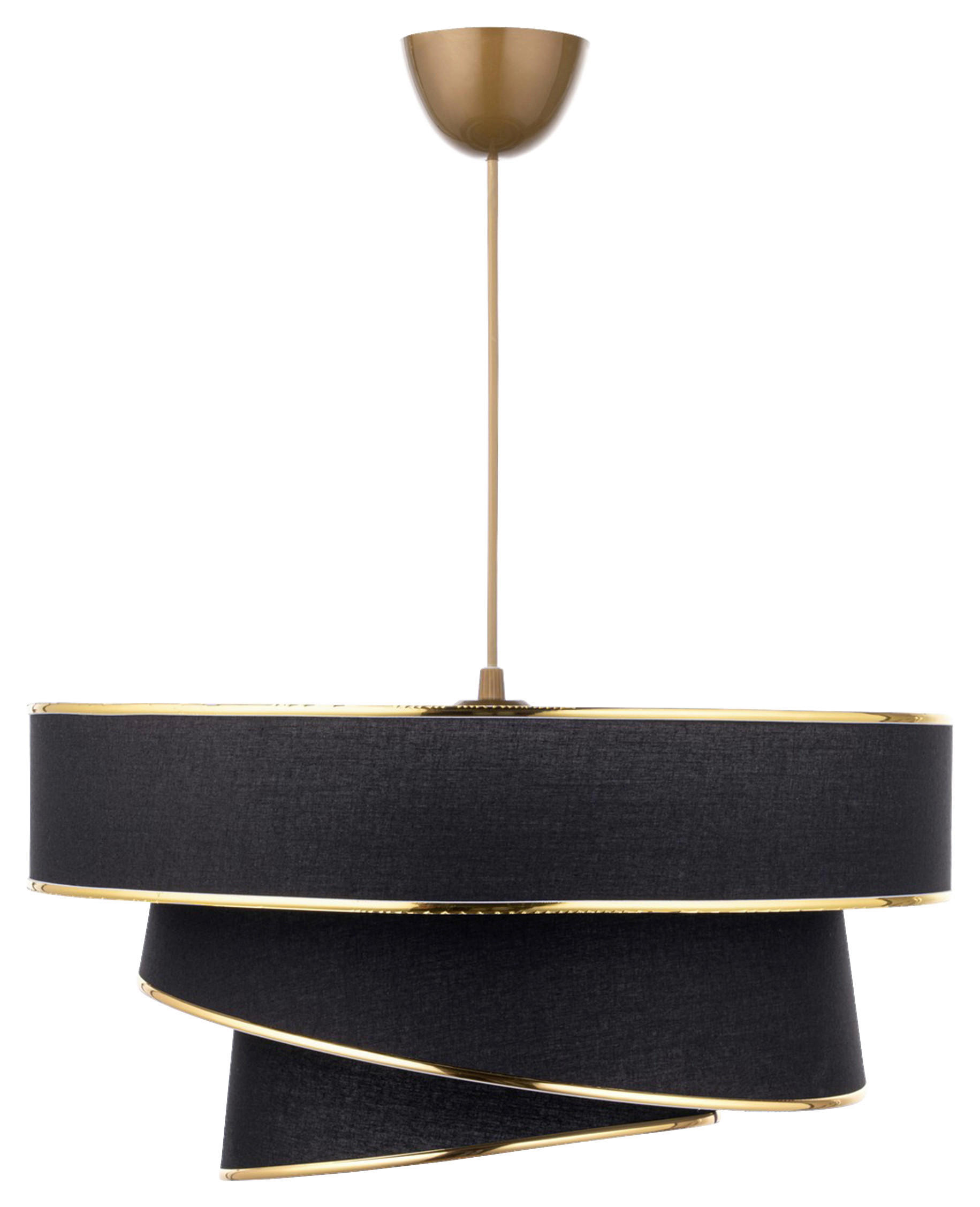 HÄNGELEUCHTE 40/72 cm  - Goldfarben/Schwarz, KONVENTIONELL, Kunststoff/Textil (40/72cm) - P & B