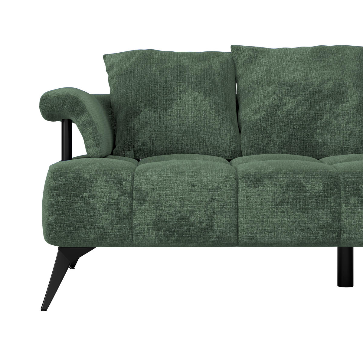 ECKSOFA in Flachgewebe Grün  - Schwarz/Grün, Modern, Kunststoff/Textil (297/200cm) - Livetastic