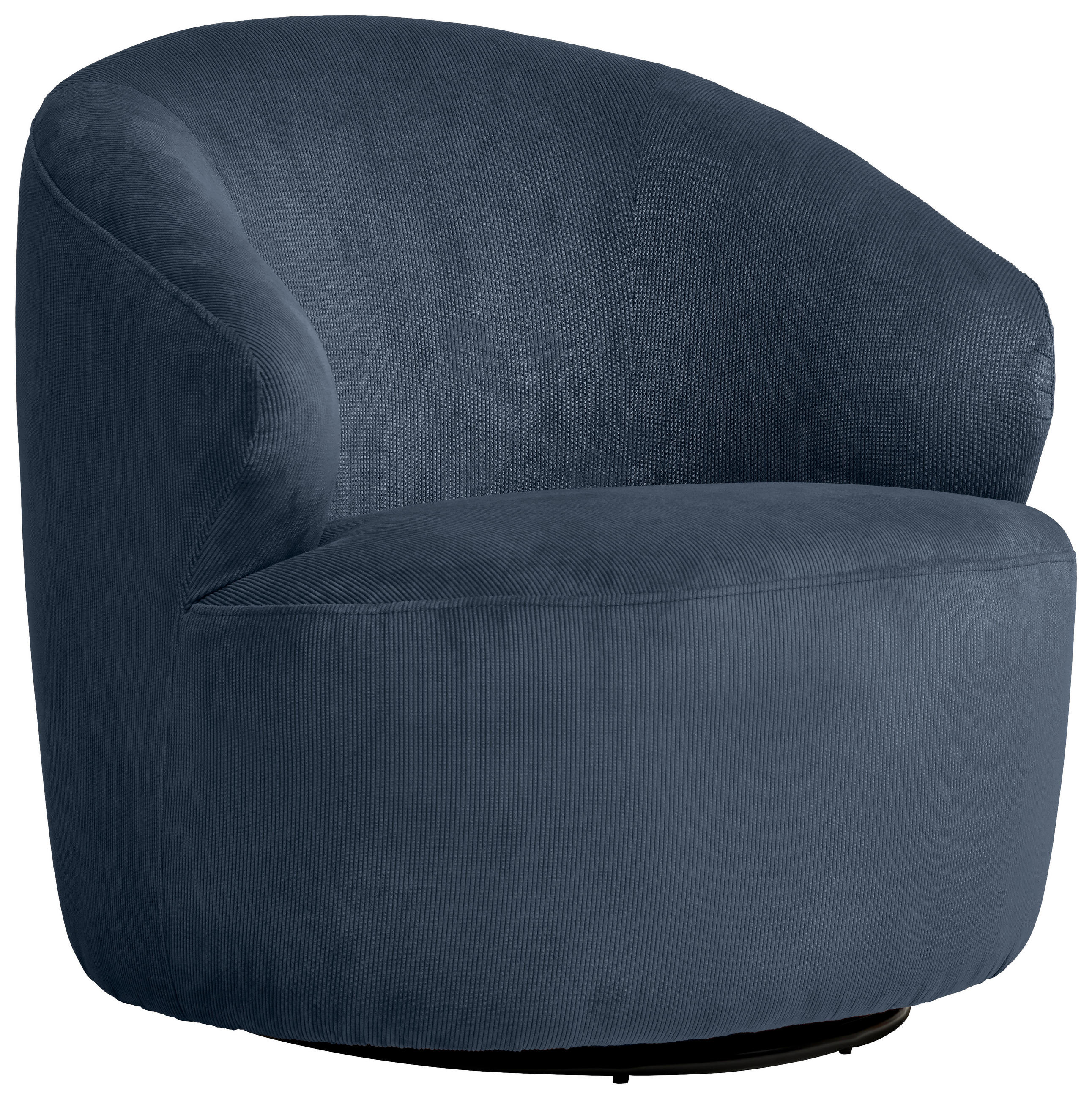 SESSEL Cord Dunkelblau    - Schwarz/Dunkelblau, Design, Textil/Metall (80/76,5/80cm) - MID.YOU