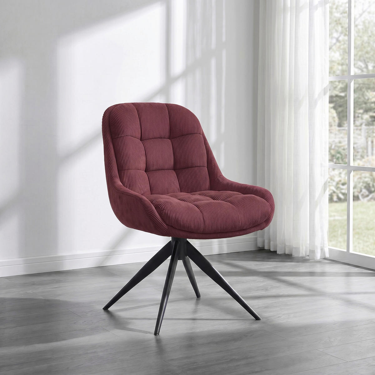 STUHL - Rot/Schwarz, Design, Textil/Metall (58/85/70cm) - Johann Jakob