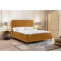 POLSTERBETT Matratze, Lattenrost 180/200 cm  in Kupferfarben  - Creme/Schwarz, LIFESTYLE, Holz/Textil (180/200cm) - Livetastic