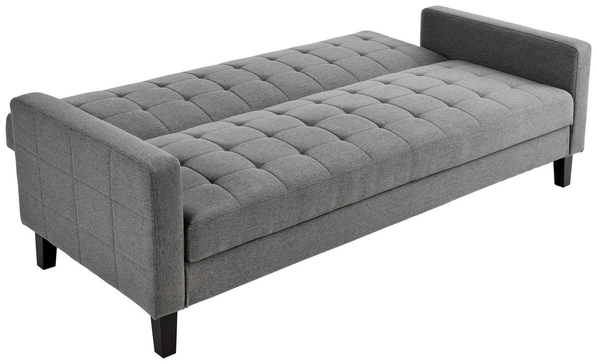 SCHLAFSOFA in Webstoff Dunkelgrau  - Dunkelgrau/Schwarz, Design, Holz/Textil (204/81/85cm) - Livetastic