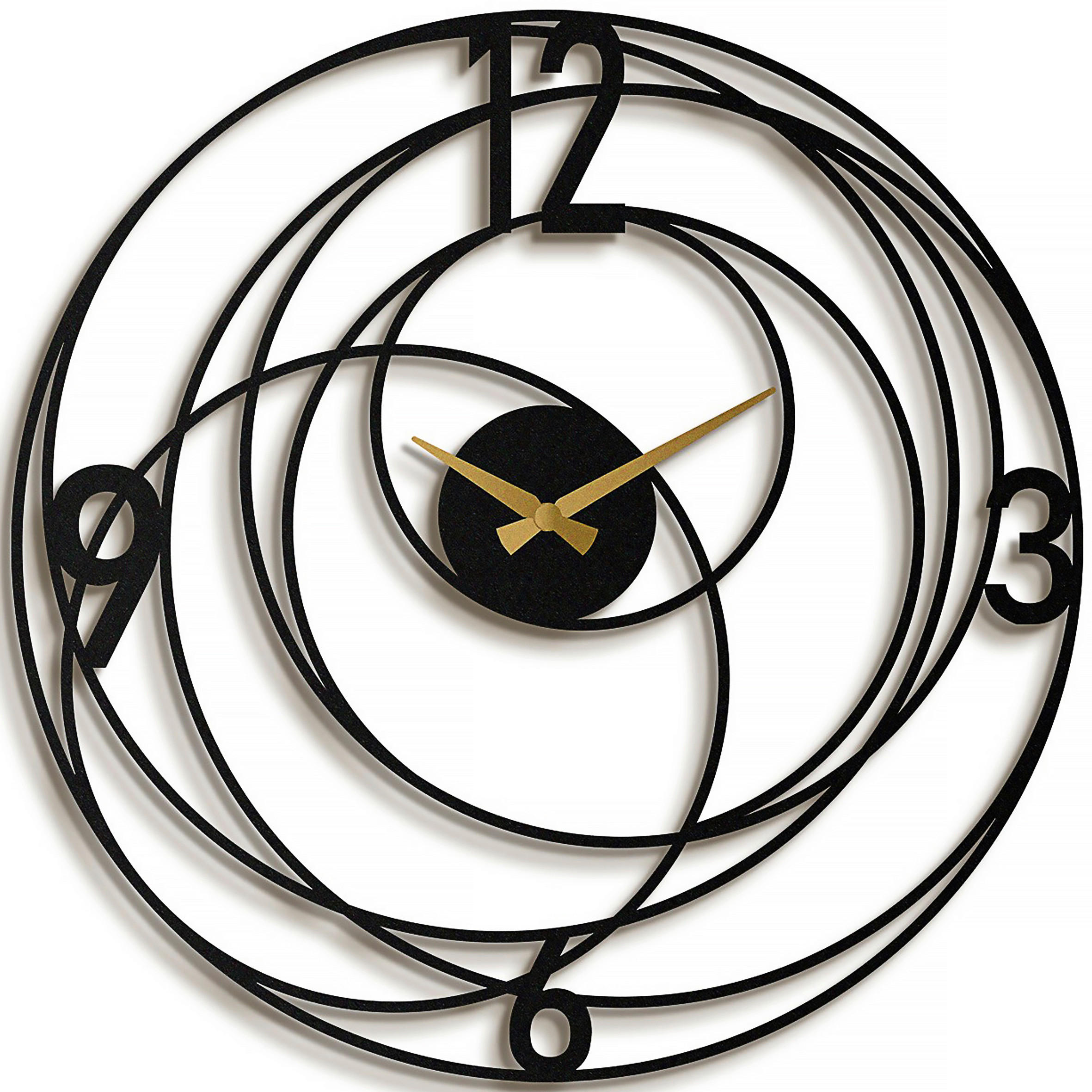 WANDUHR Schwarz 49/49/0,12 cm  - Schwarz, LIFESTYLE, Metall (49/49/0,12cm)
