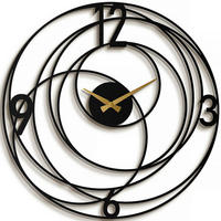 WANDUHR Schwarz 49/49/0,12 cm  - Schwarz, LIFESTYLE, Metall (49/49/0,12cm)