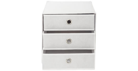 FALTBOX Metall, Textil, Karton Silberfarben, Weiß - Silberfarben/Weiß, Design, Karton/Textil (32/32/31,5cm) - Carryhome