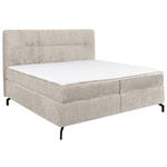 BOXSPRINGBETT 160/200 cm,  in Beige, Topper, H2 + H3 = mittel + fest  - Beige/Schwarz, Design, Textil/Metall (160/200cm) - Esposa