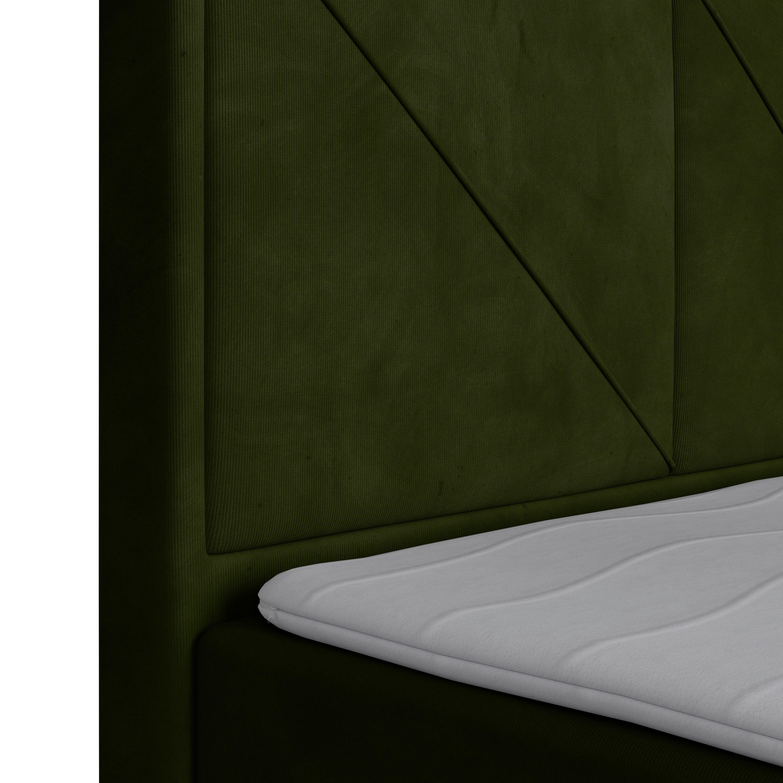 Thumbnail - Mid.you Boxspringbett, Grün, Textil, Birke, Buche,Birke, Buche, Hartholz, H2, 7-Zonen, Höhe ca. 20 cm, 120x200 cm, Feder...