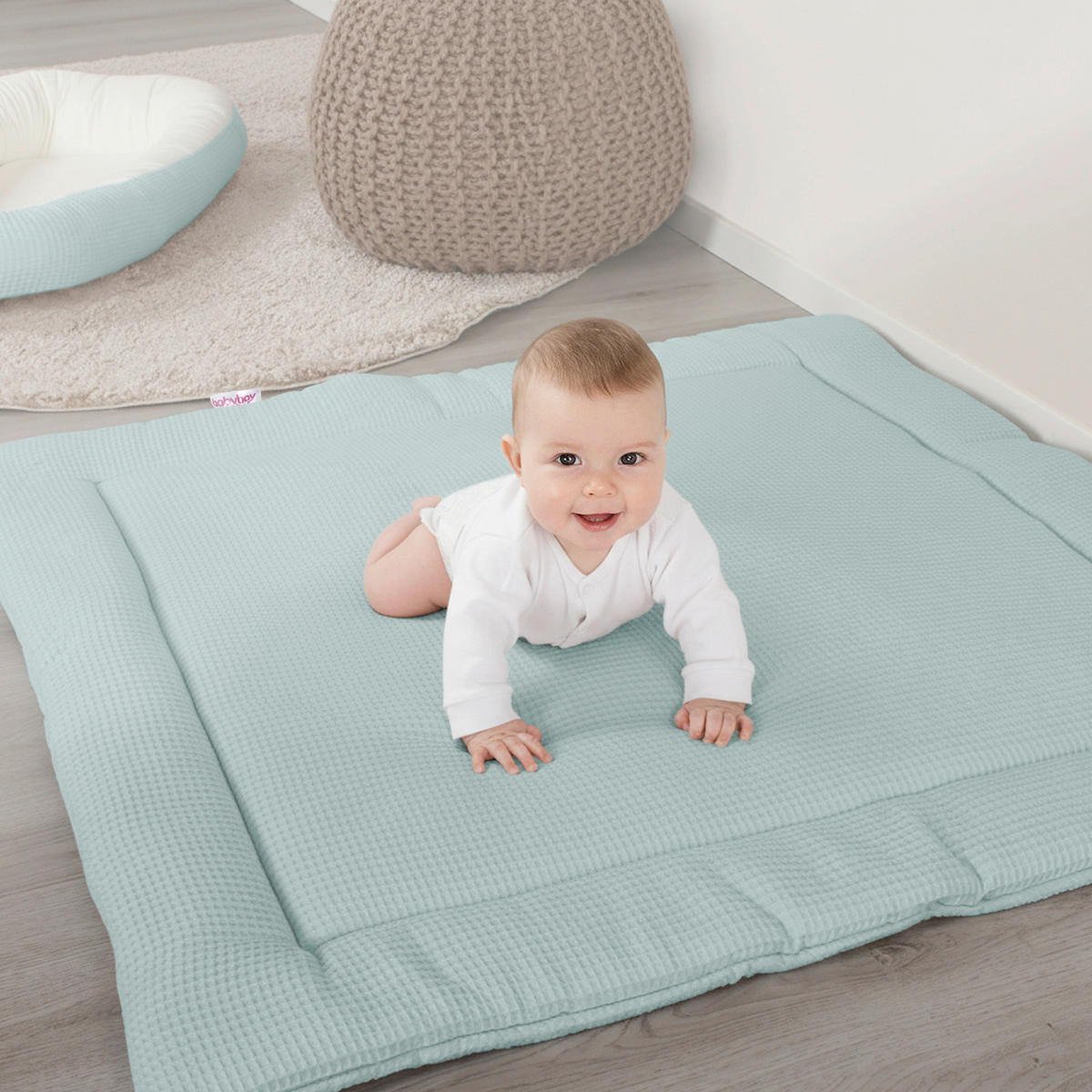 KRABBELDECKE 100/75 cm  - Pastellblau, Basics, Textil (100/75cm) - Babybay