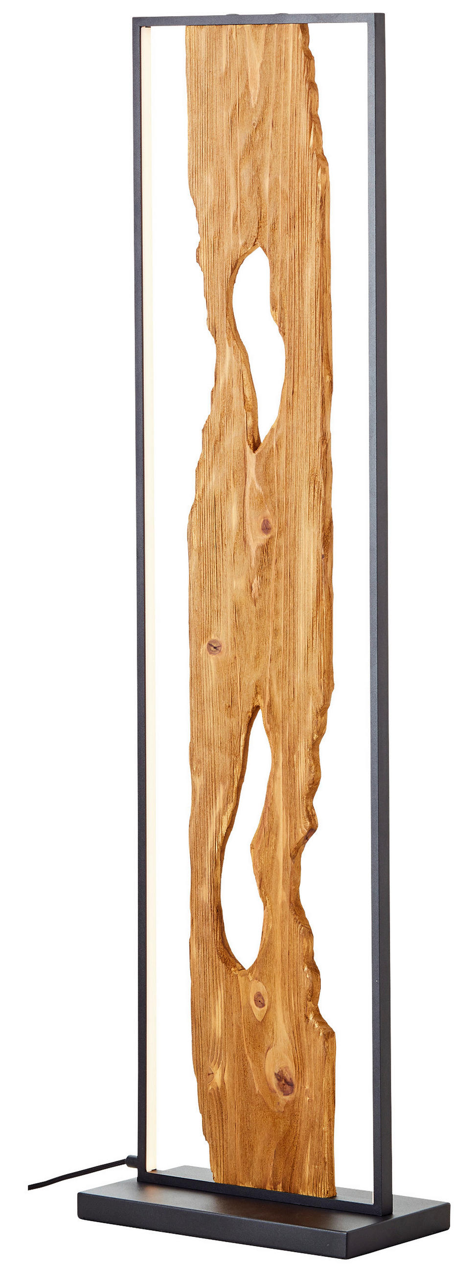 LED-STEHLEUCHTE - Schwarz/Braun, Design, Holz/Metall (33/18/120cm) - Brilliant
