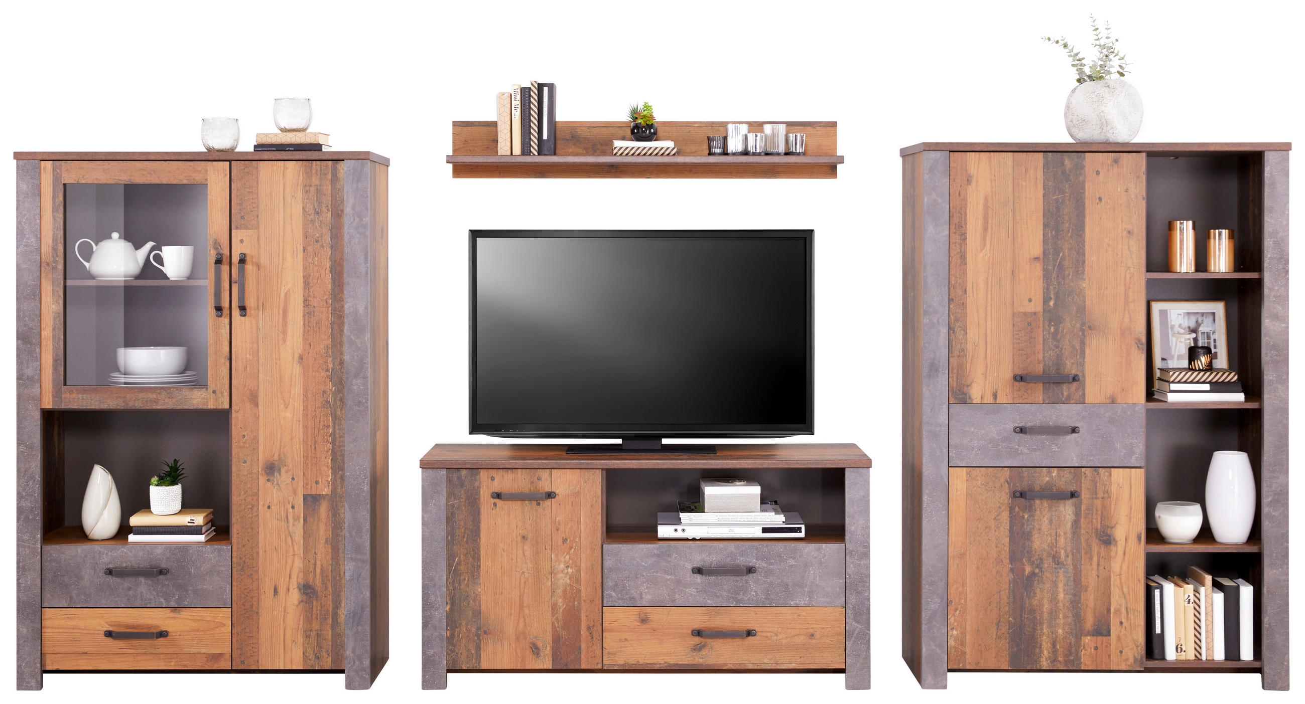 Wohnkombination 4-tlg. Ontario Old Style/betonoptik