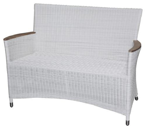 GARTENBANK 120/86/61 cm  in Weiß, Alufarben, Teakfarben  - Alufarben/Weiß, Design, Holz/Kunststoff (120/86/61cm) - Zebra 