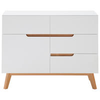 KOMMODE Cervo, 97/76/40 cm, 4 Schublade(n)  - Eichefarben/Weiß, Design, Holz/Holzwerkstoff (97/76/40cm)