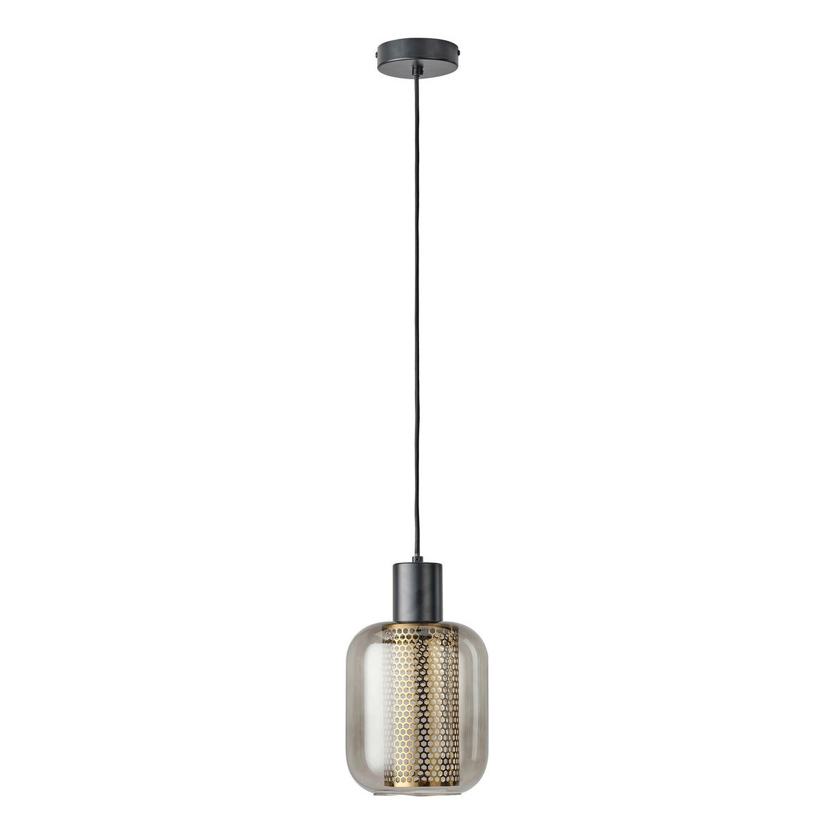 HÄNGELEUCHTE 17/132 cm  - Schwarz, Basics, Glas/Metall (17/132cm) - Osram