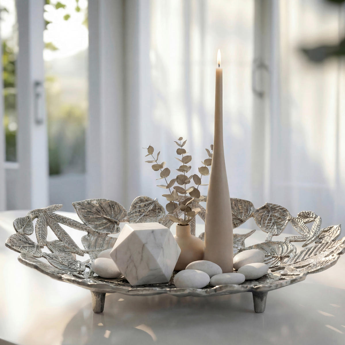 DEKORAČNÁ MISKA  - strieborná, Design, kov (49/8/31cm) - Livetastic