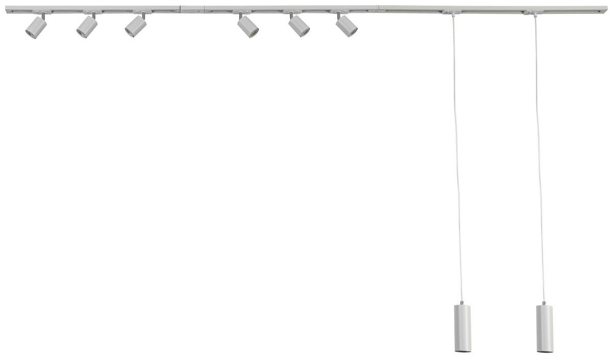 DECKENLEUCHTE 262 cm   - Weiß, Trend, Kunststoff/Metall (262cm) - Novel