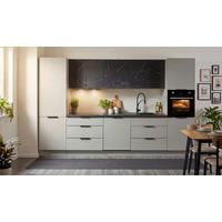 KÜCHENBLOCK 340 cm  in Grau  - Schwarz/Grau, Design, Holzwerkstoff/Metall (340cm) - P & B