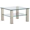COUCHTISCH in Metall, Glas 75/75/42,5 cm  - Hellgrau, Design, Glas/Kunststoff (75/75/42,5cm)
