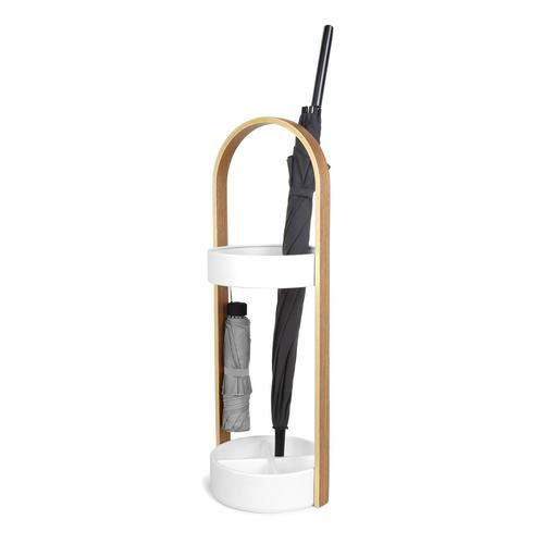PARAPLYSTÄLL - vit/askfärgad, Basics, metall/trä (24/68/22cm) - Umbra