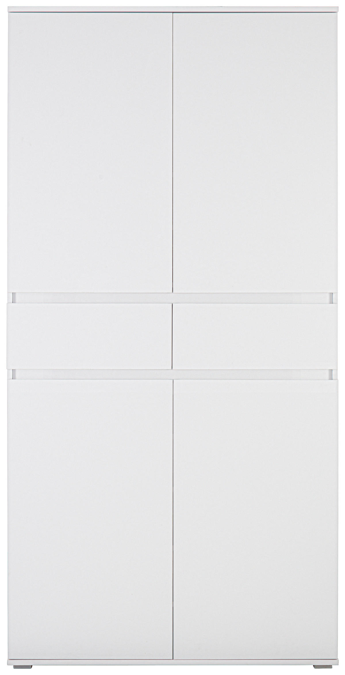 MEHRZWECKSCHRANK 100/200/37 cm  in Weiß  - Silberfarben/Weiß, KONVENTIONELL, Holzwerkstoff/Kunststoff (100/200/37cm) - Xora
