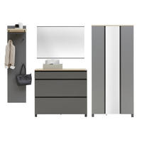 GARDEROBE 4-teilig  in 270/193/37 cm  - Eichefarben/Anthrazit, Design, Holz/Holzwerkstoff (270/193/37cm) - Dieter Knoll