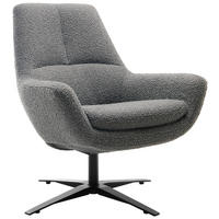 SESSEL BE ORGANIC Bouclé Anthrazit    - Anthrazit/Schwarz, MODERN, Textil/Metall (81/92/83cm) - Trendmanufaktur