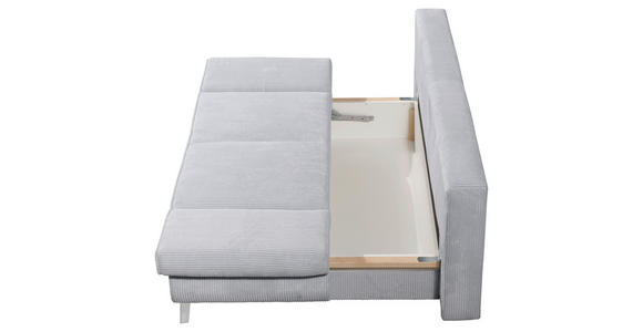 SCHLAFSOFA  in Cord Grau  - Chromfarben/Grau, Design, Textil/Metall (200/85/90cm) - Xora