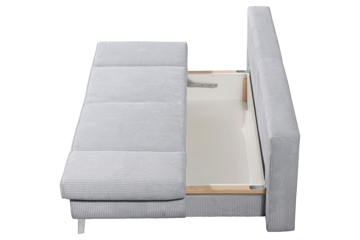 SCHLAFSOFA Cord Grau  - Chromfarben/Grau, Design, Textil/Metall (200/85/90cm) - Xora