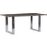 ESSTISCH Altholz massiv rechteckig Braun, Chromfarben, Grau - Chromfarben/Braun, Design, Holz/Metall (180/90/77cm) - Novel