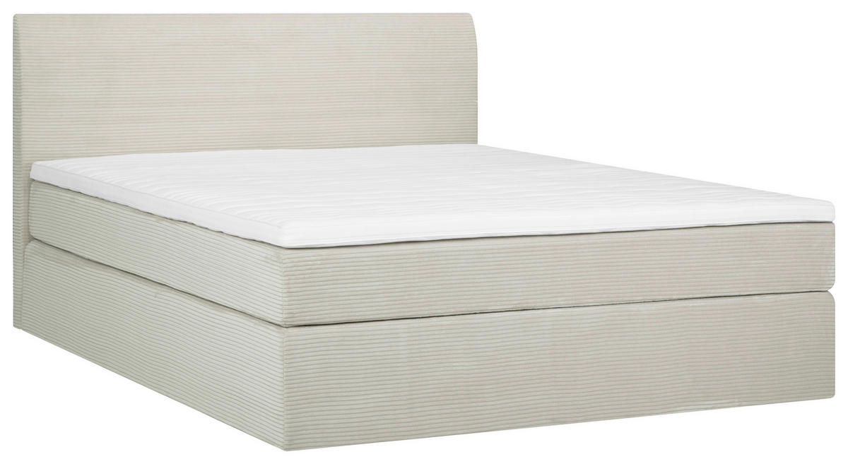 BOXSPRINGBETT 160/200 cm  in Hellgrau  - Hellgrau/Schwarz, KONVENTIONELL, Holz/Textil (160/200cm) - Carryhome