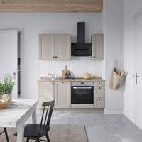 KÜCHENBLOCK 180 cm   in Grau  - Schwarz/Grau, MODERN, Holzwerkstoff/Metall (180cm) - Nobilia