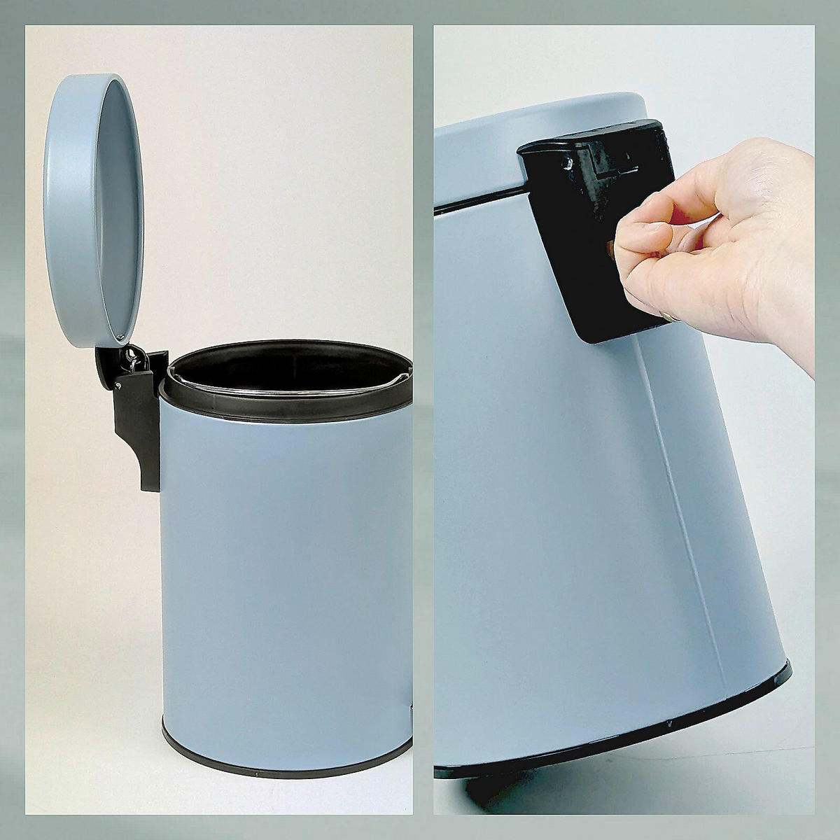 KOSMETIKEIMER MONACO 3 L  - Schwarz/Hellblau, Basics, Kunststoff/Metall (17/26cm) - Kela