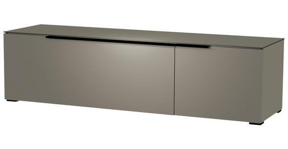 LOWBOARD Grau, Schwarz  - Schwarz/Grau, Design, Glas/Holzwerkstoff (160/43/45cm) - Moderano