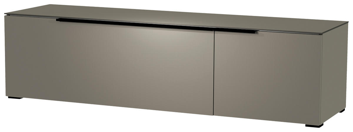 LOWBOARD Grau, Schwarz  160/43/45 cm  - Schwarz/Grau, Design, Glas/Holzwerkstoff (160/43/45cm) - Moderano