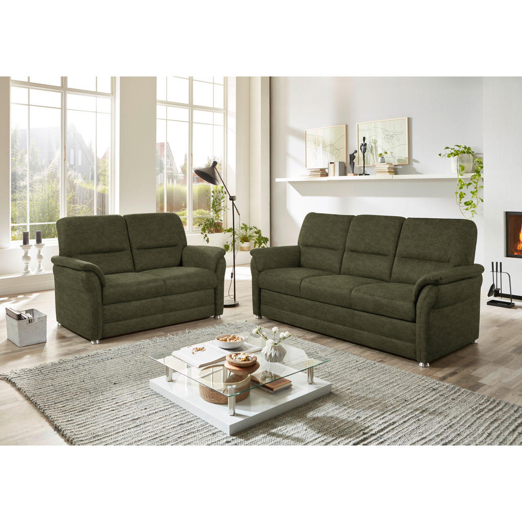 Thumbnail - Beldomo Comfort Sitzgarnitur, Dunkelgrün, Textil, 2-teilig, 192x96x89 cm, Goldenes M, Typenauswahl, Bettkasten erhältlic...