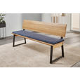 SITZBANK 210/85/56 cm  in Blau, Schwarz, Wildeiche  - Blau/Wildeiche, KONVENTIONELL, Holz/Textil (210/85/56cm) - Valnatura