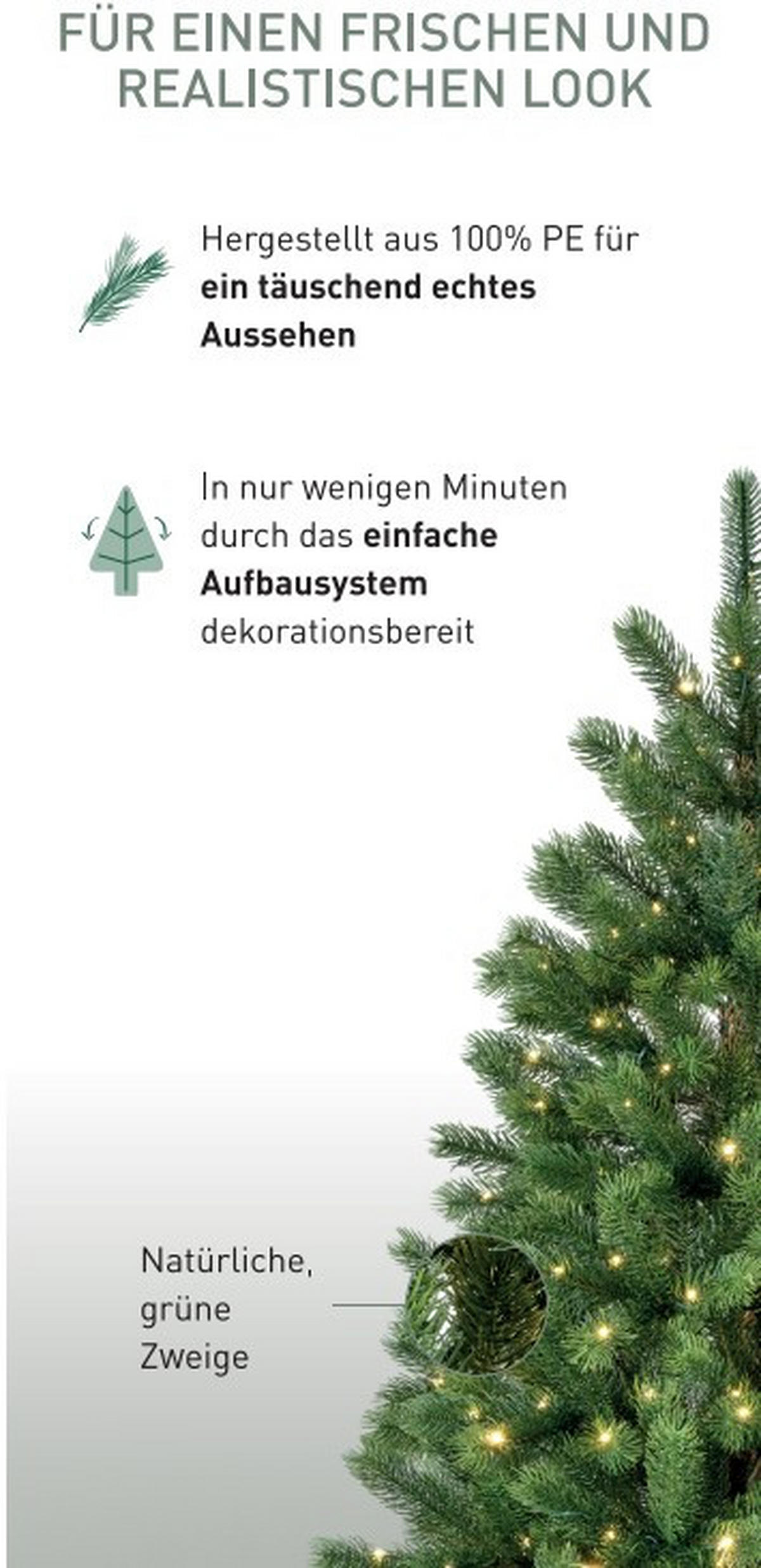 WEIHNACHTSBAUM 150 cm  - Grün, Basics, Kunststoff/Metall (81/150cm) - X-Mas
