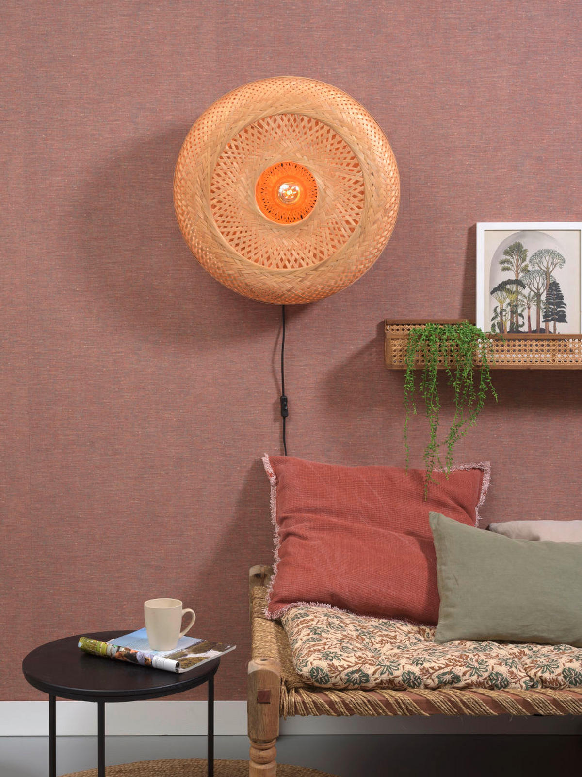 WANDLEUCHTE GOOD&MOJO  15/60/60 cm   - Naturfarben, Trend, Naturmaterialien (15/60/60cm) - Good & Mojo