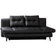 SCHLAFSOFA in Echtleder Schwarz  - Schwarz, Design, Leder/Metall (209/94/94cm) - Novel