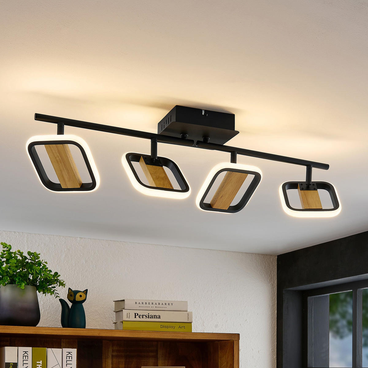 LED-STRAHLER Miriam 68/13,5/12 cm   - Eschefarben/Schwarz, Design, Holz/Kunststoff (68/13,5/12cm) - Novel