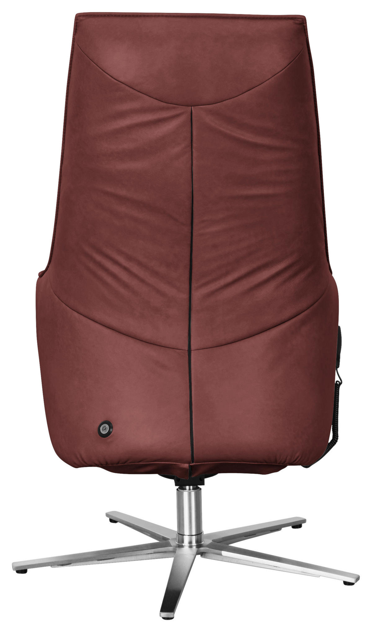 RELAXSESSEL in Leder Rotbraun  - Edelstahlfarben/Rotbraun, Design, Leder/Metall (70/120/88cm) - Himolla