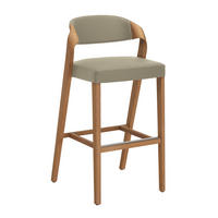 BARHOCKER Holz, Leder Beige, Wildeiche  - Wildeiche/Beige, Natur, Leder/Holz (52/103/52cm) - Voglauer