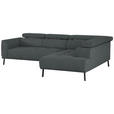 ECKSOFA in Chenille Grau  280/205 cm  - Schwarz/Grau, Design, Textil/Metall (280/205cm) - Xora